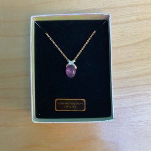 *NWT* Genuine Purple Crystal Gold Necklace